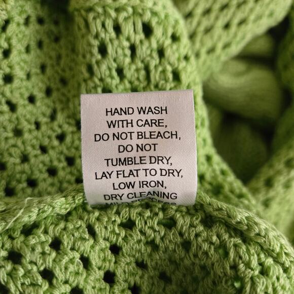 NEW Pearl By Lela Rose Cable V-Neck Sweater XS Pistachio Green Classic Layering - Picture 9 of 9